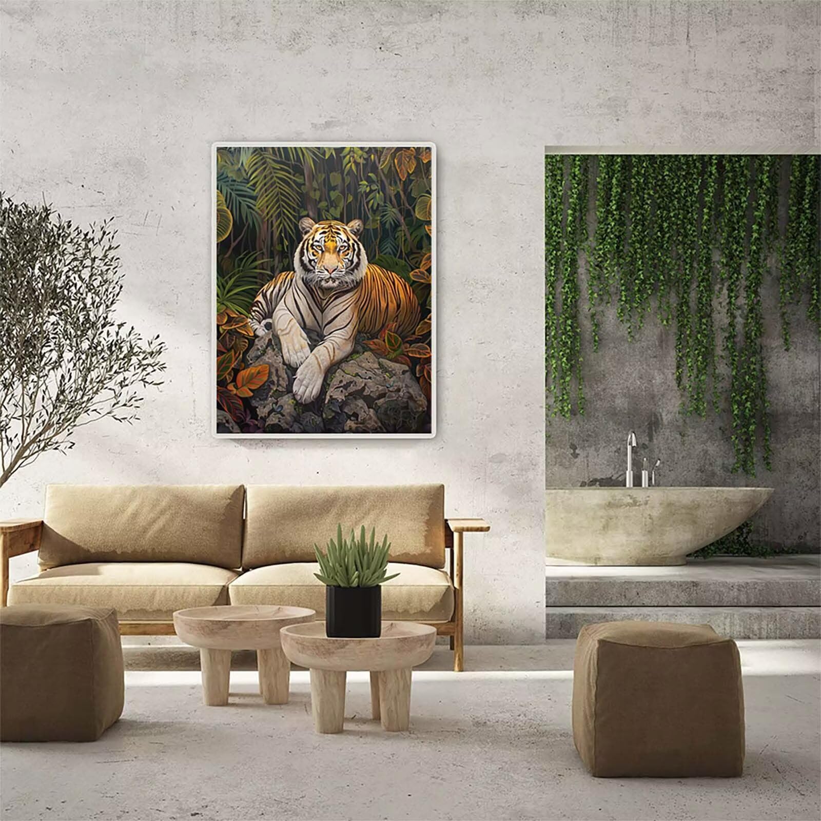 Tigre Diamond Painting Adulti 100x130cm, 5D Diamond Painting Kit 5-1321 | Pianta DIY Disegni con Perline da Attaccare, Kit Pittura Adulti, Diamantini Crystal Art, Decorazioni Casa Regalo Donna