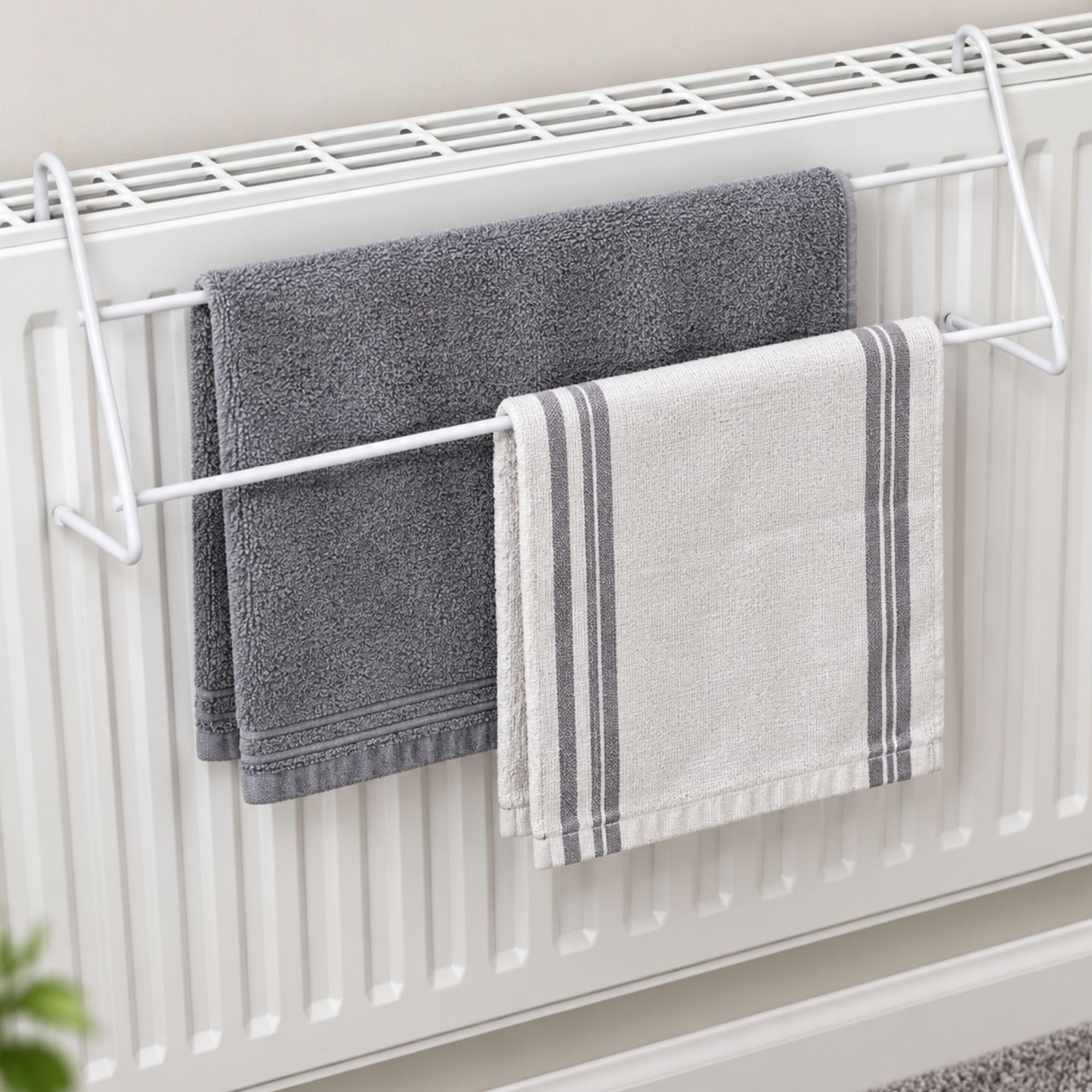 Marco Paul 3 Pack Clothes Airer Indoor - Radiator Airer Rack with 2 Bars - Strong Steel Clothes Drying Rack with Non-Scratch End Caps - Compact Folding Radiator Drying Rack & Over Radiator Towel Rail