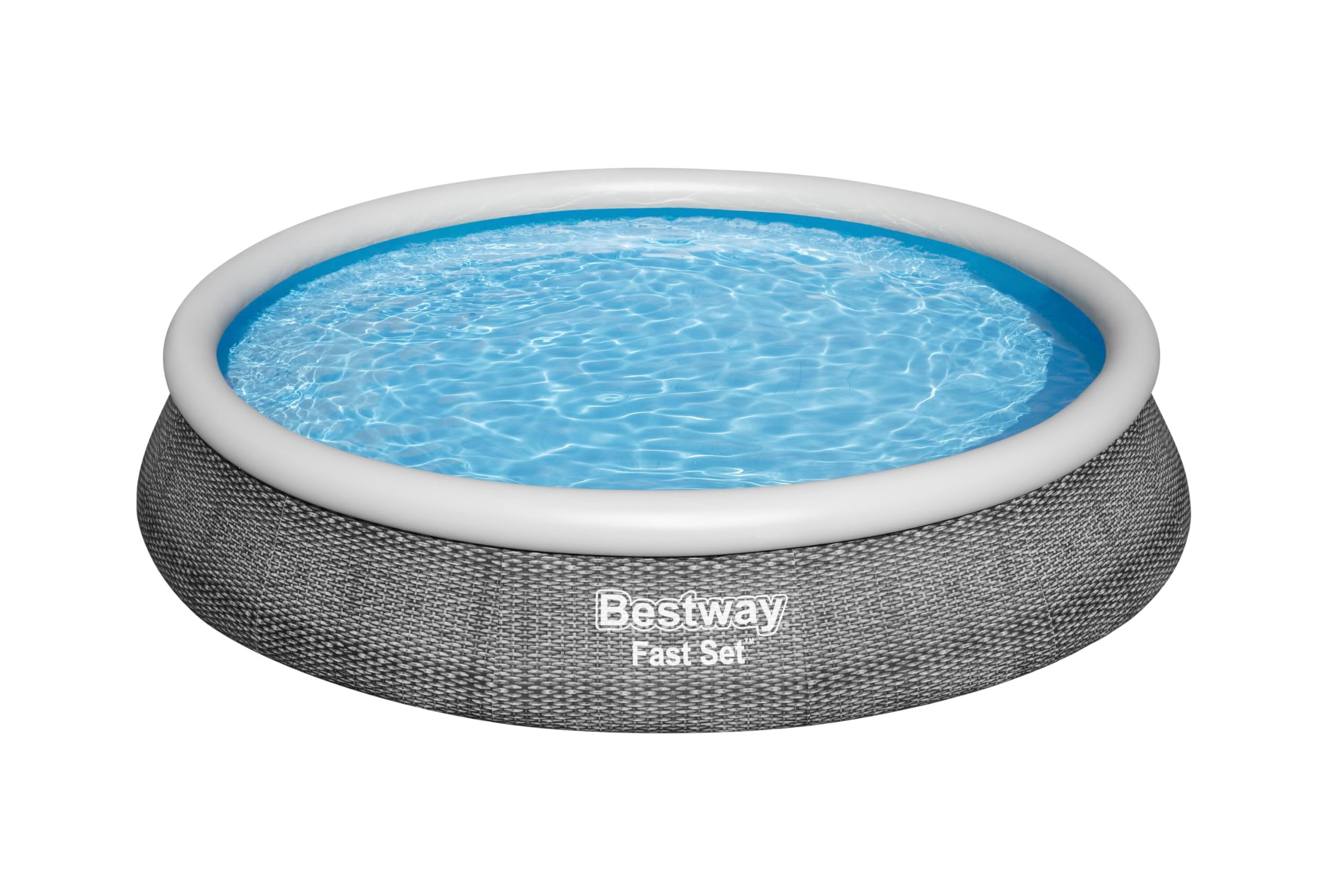 BESTWAY 57376 - Piscina Desmontable Fast Set Rattan 396x84 cm Depuradora de Cartucho 2.006 litros/hora
