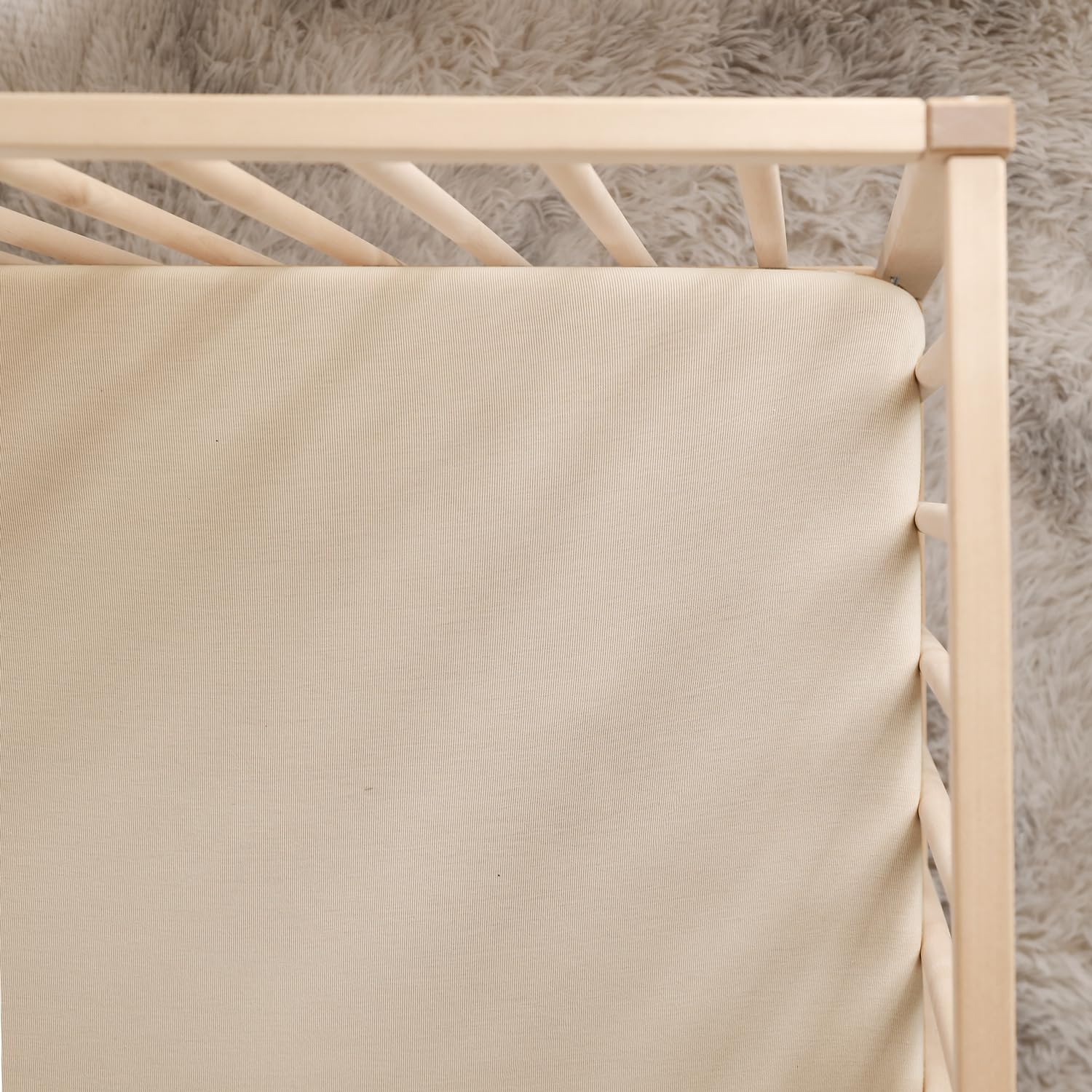 GRSSDER Jersey-Spannbettlaken für Jungen und Mädchen, dehnbar, ultraweich, 2er-Pack, universell passend für alle Standard-Matratzenauflagen, sicher und anschmiegsam, Naturcreme/Beige