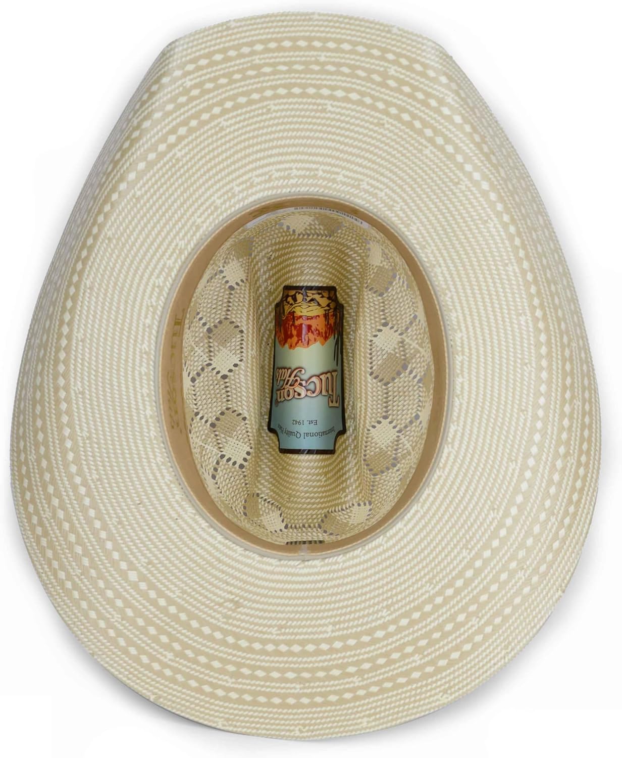 Tucson Hats: Arizona Arab Bicolor 200x Hat: Vented Zigzag Randado, 4” Brim, Hand-Woven Western Cowboy Style
