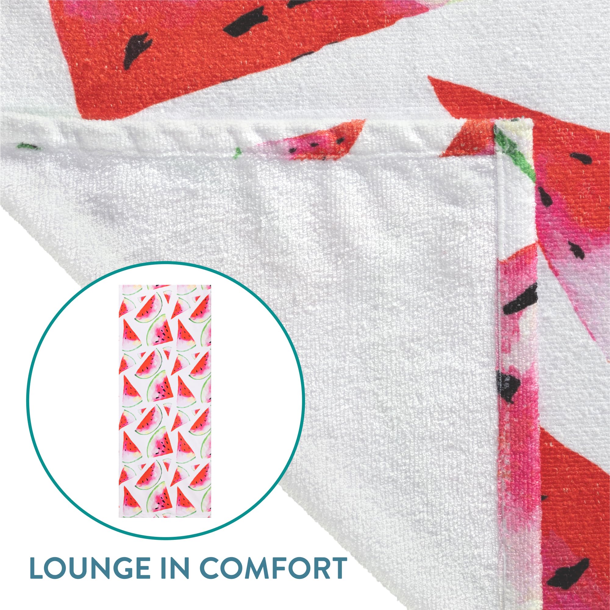 Telo Mare Anguria 75x180 Cm - Asciugamano Leggero In Spugna, Asciugatura Rapida, Per Spiaggia E Piscina