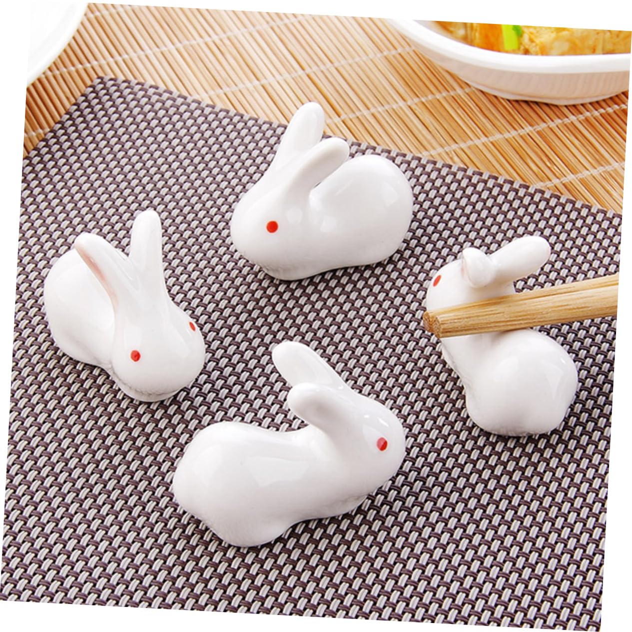 OFFSCH 6Pcs Cute Rabbit Shape Chopstick Holders Rest Rack for Dining Adorable Tableware Organizer for Utensils Home Decoration Chic and Design