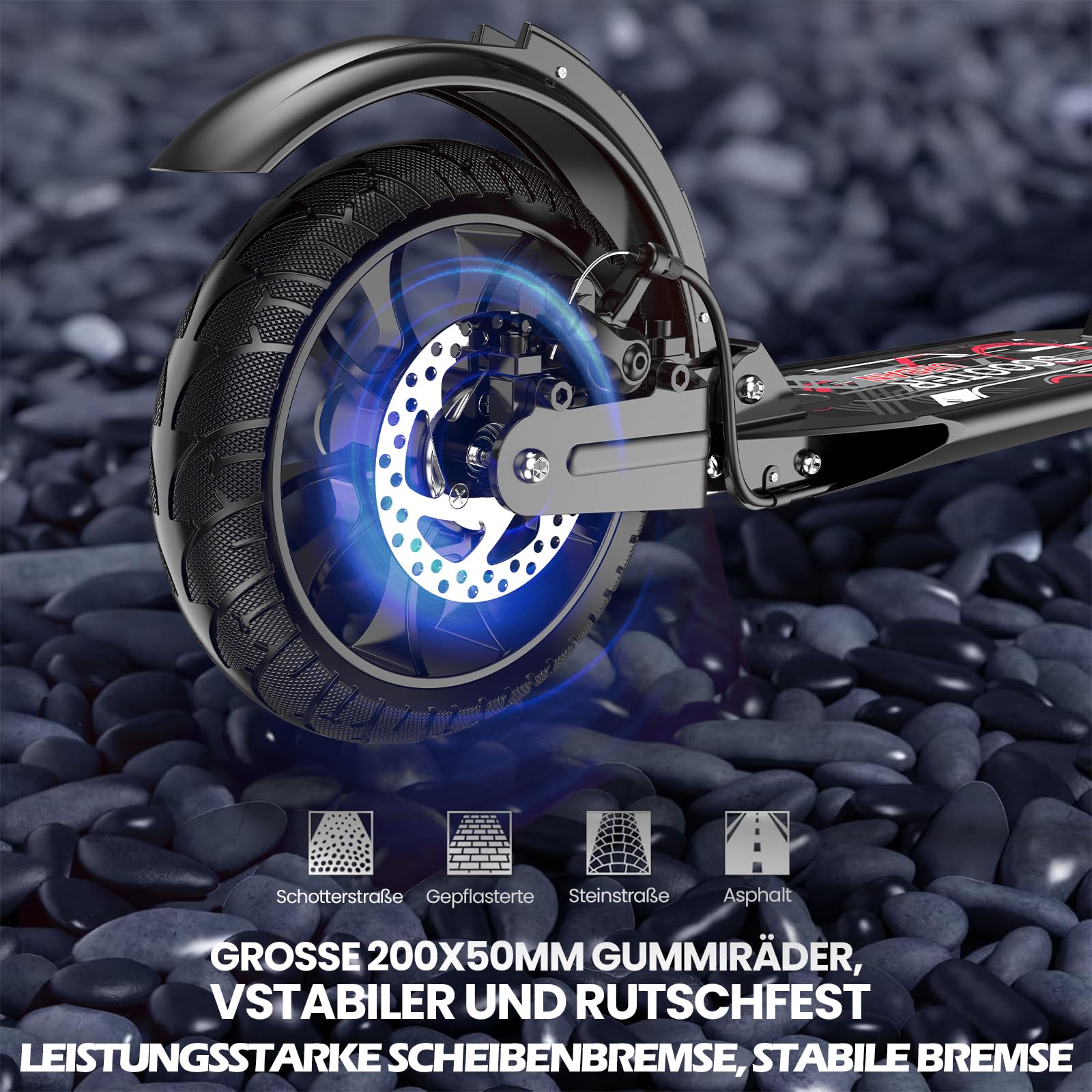 Faltbarer Scooter Pro, Roller für Erwachsene bis 150kg Verstellbar Scooter, ABEC-9 Lagern, Roller Kinder- Klappbar Lenker hinterradbremse und Stoßdämpfer, 4-Fach Höhenverstellbar