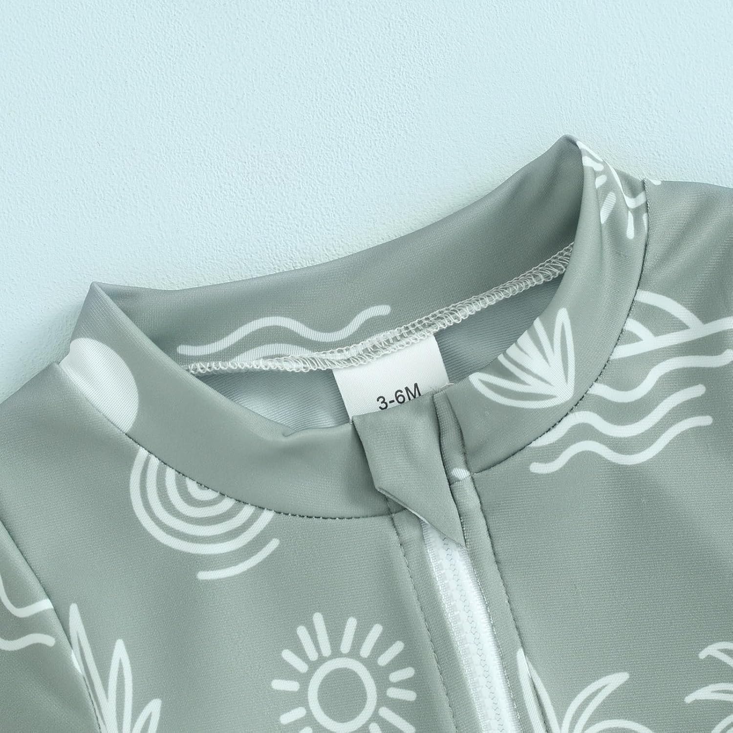 Xiaodriceee Toddler Baby Boy Swimsuit One-Piece Zipper Starfish Tree Print Bodysuit Sunsuit Swimwear Bathing Suit - Image 4