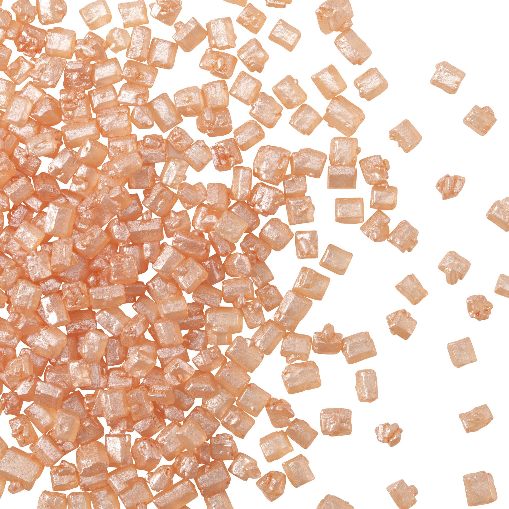 DecoPacShimmer Rocks, Champagne Sugar Candy Decorations For Cakes, Toppings, and Cupcakes | Pink Crystal Sprinkles | 16oz Pack