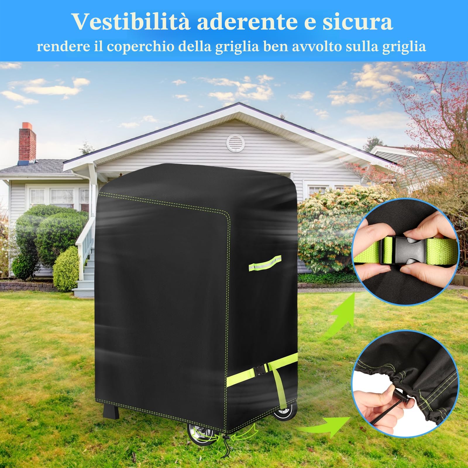 Copertura Barbecue Impermeabile 420D Tessuto Oxford 90 x 70 x 110cm per BBQ Grill