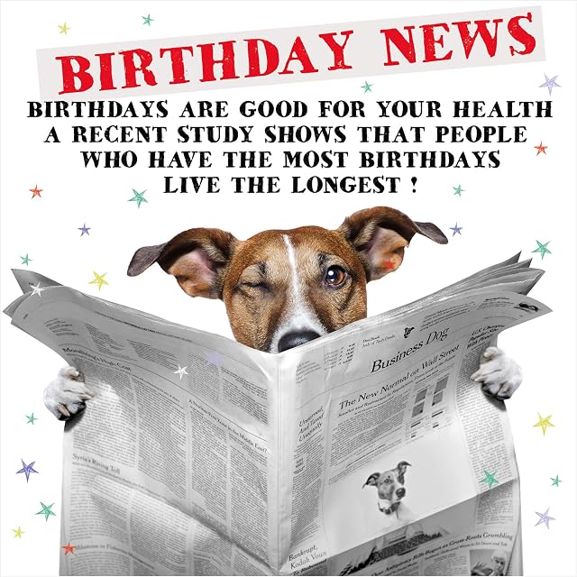 The Heritage Press 'Birthday News' Dog Birthday Card with Envelope - Made in UK - Eco-Friendly - 150X150mm