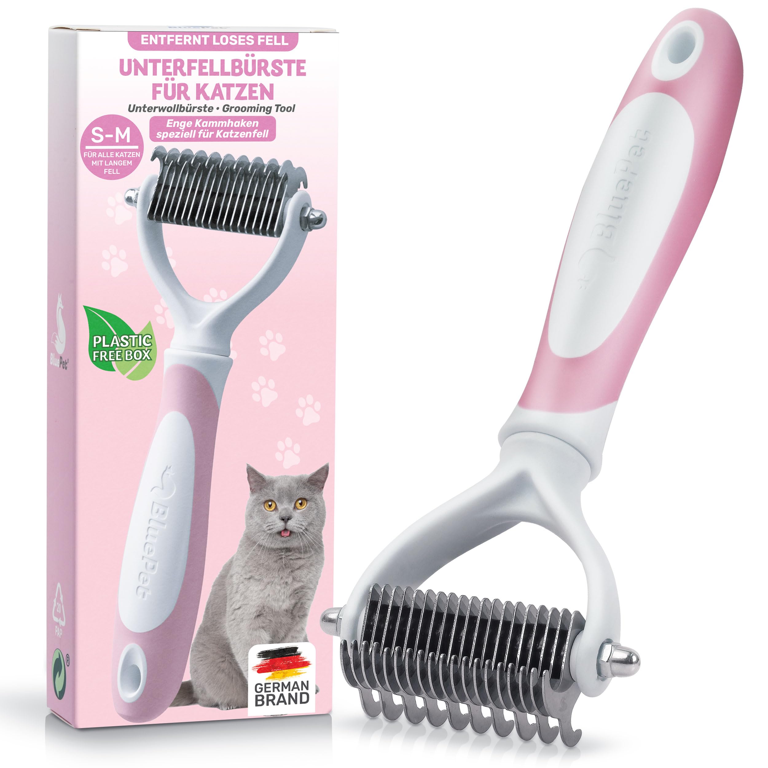 BluePet Peine para Perros y Gatos, Cepillo Gato Perro Pelo Largo, Rastrillo Quita Nudos, Pelo Muerto, Subpelo, Deslanador Mascotas Pelos Largos, Cepillos Quitapelos, Escoba Deslanar, Quitapelo Mascota — view 16