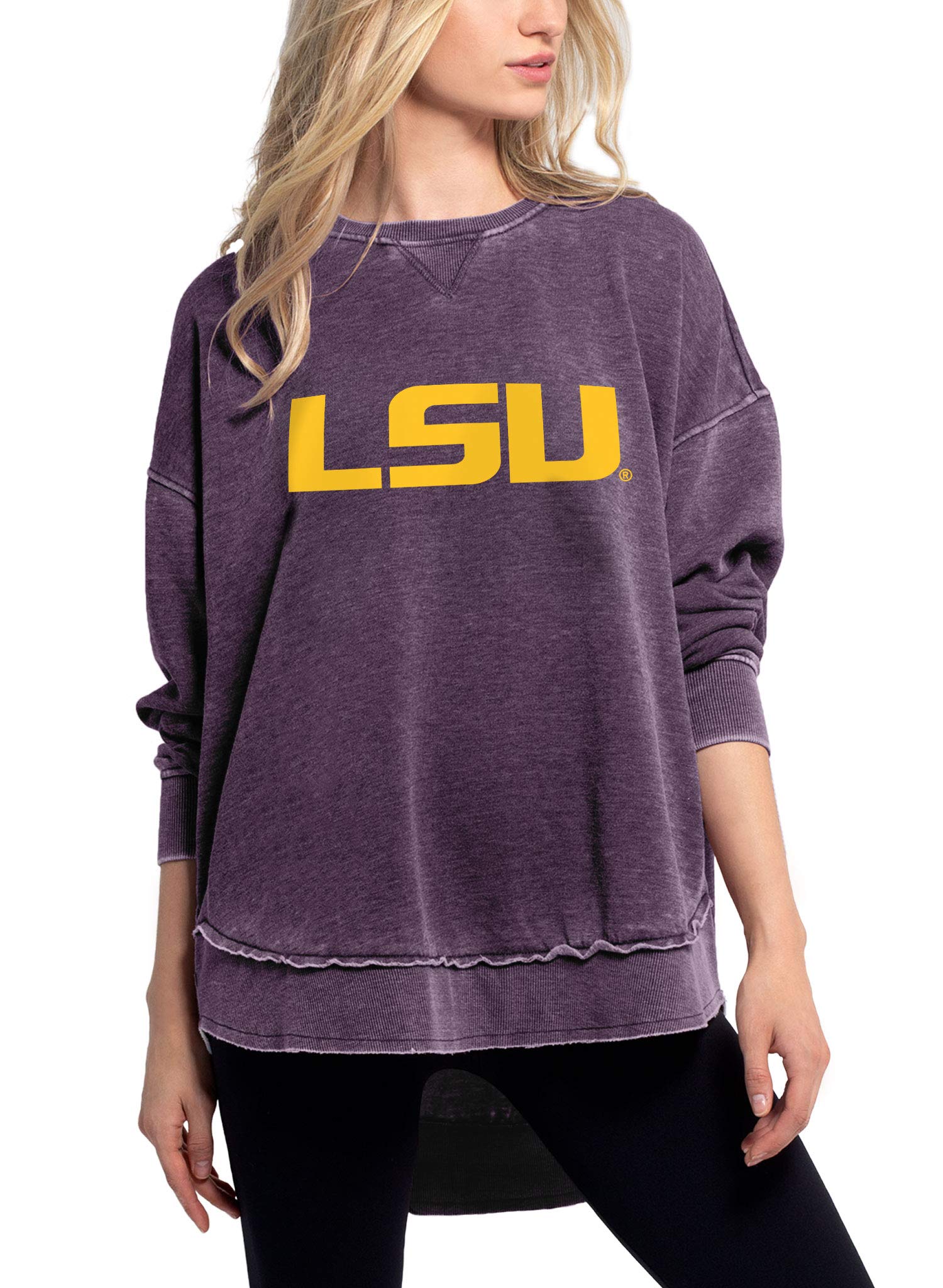 Chicka-d NCAA Damen Burnout Campus Pullover: Oversized College-Sweater Mit Team-Logo – Bequem & Lässig