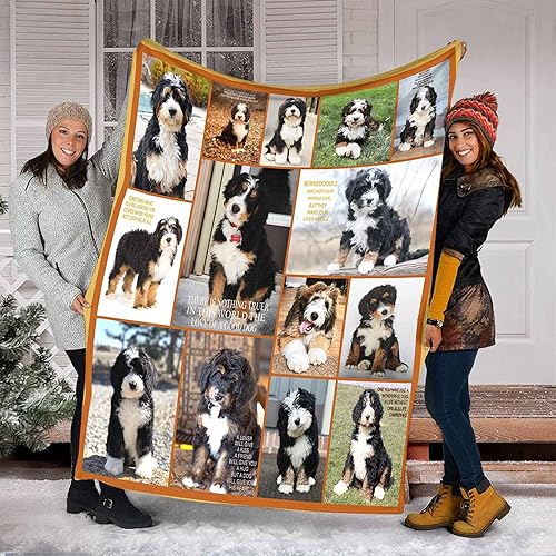 Bernedoodle - Manta para perro Bernedoodle para amantes de los perros para perros de felpa suave de microforro polar Sherpa manta tamaño manta