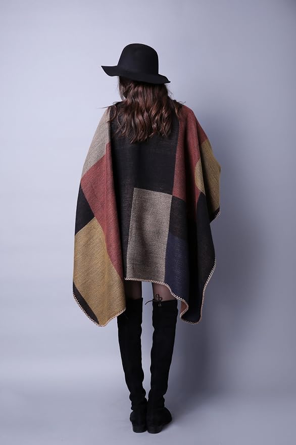Bufanda tipo poncho cálido para mujer miniatura 5