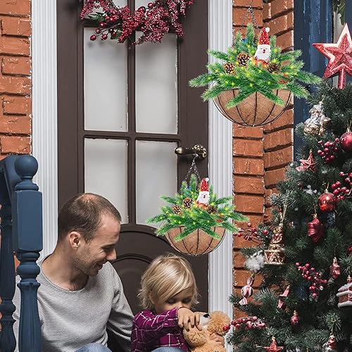 Miniatura 8 de Legigo Paquete de 4 cestas colgantes de 16 pulgadas de repuesto, 100 % natural de fibra de coco redondo de coco para macetas para colgar cestas,