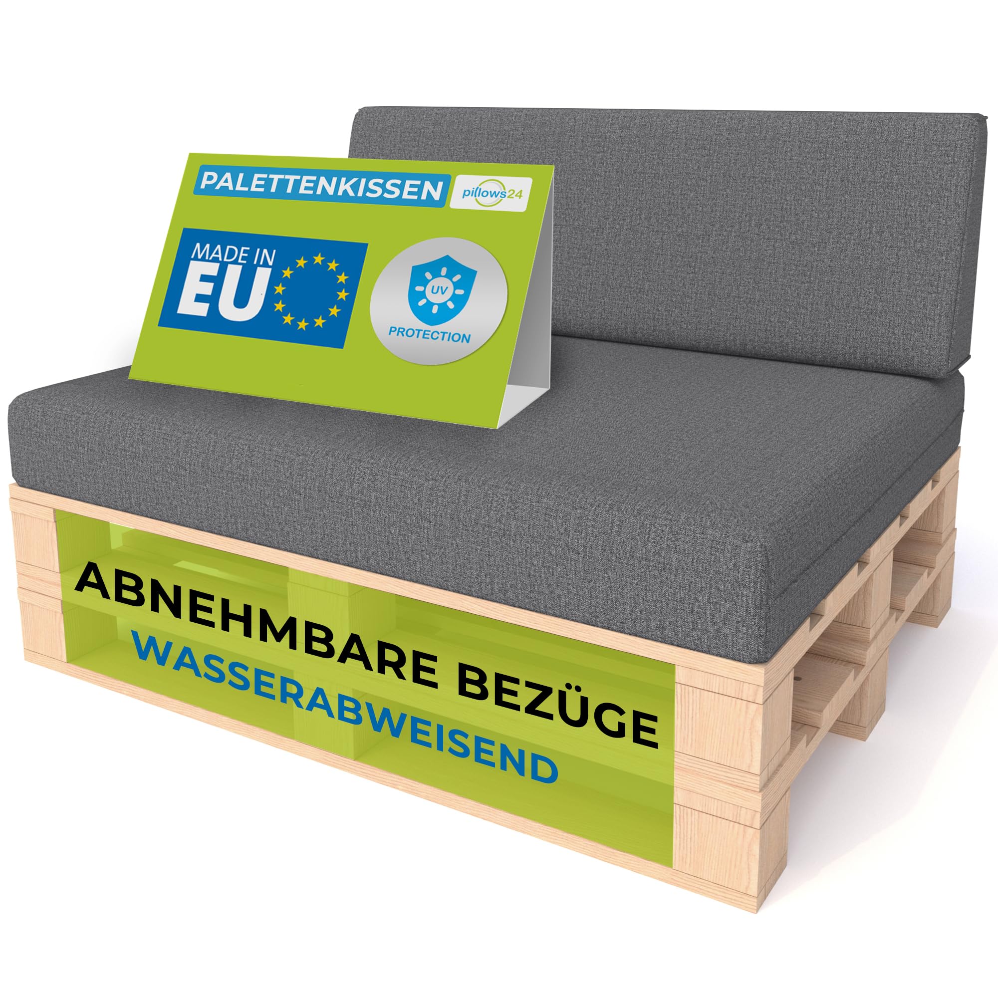 Palletkussen set basic comfort licht grijs