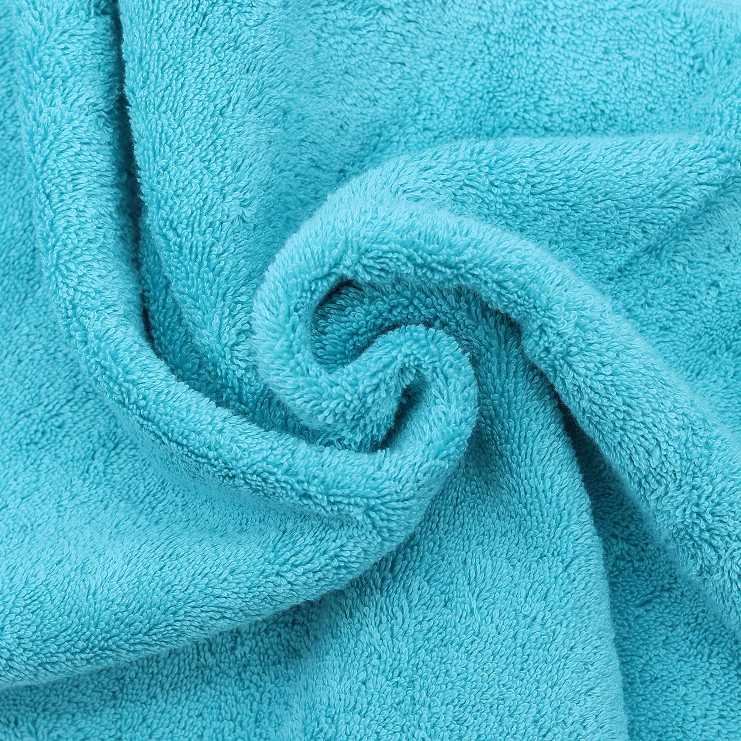 Lot de 4 Serviettes de toilette en Coton Bleu aqua tissu éponge 30 x 50 cm