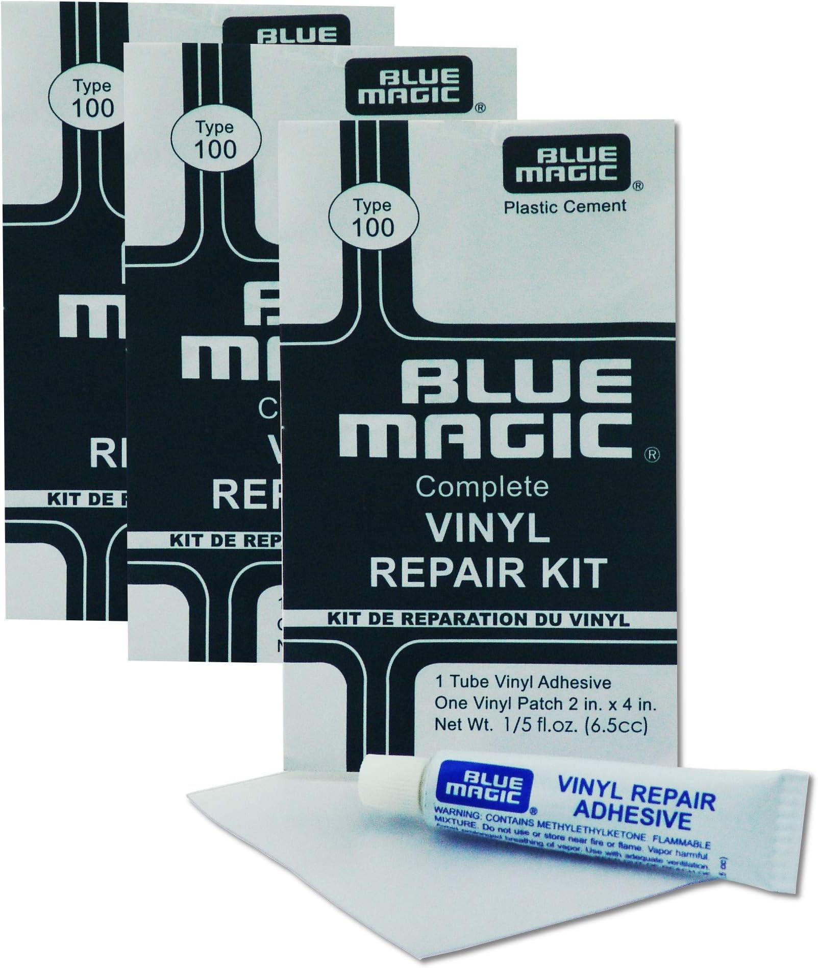 BlueMagicBlue Magic Pack of 3 Glue and Patch Repair Kits for Water Beds, Inflatable Balls, Pools, etc.
