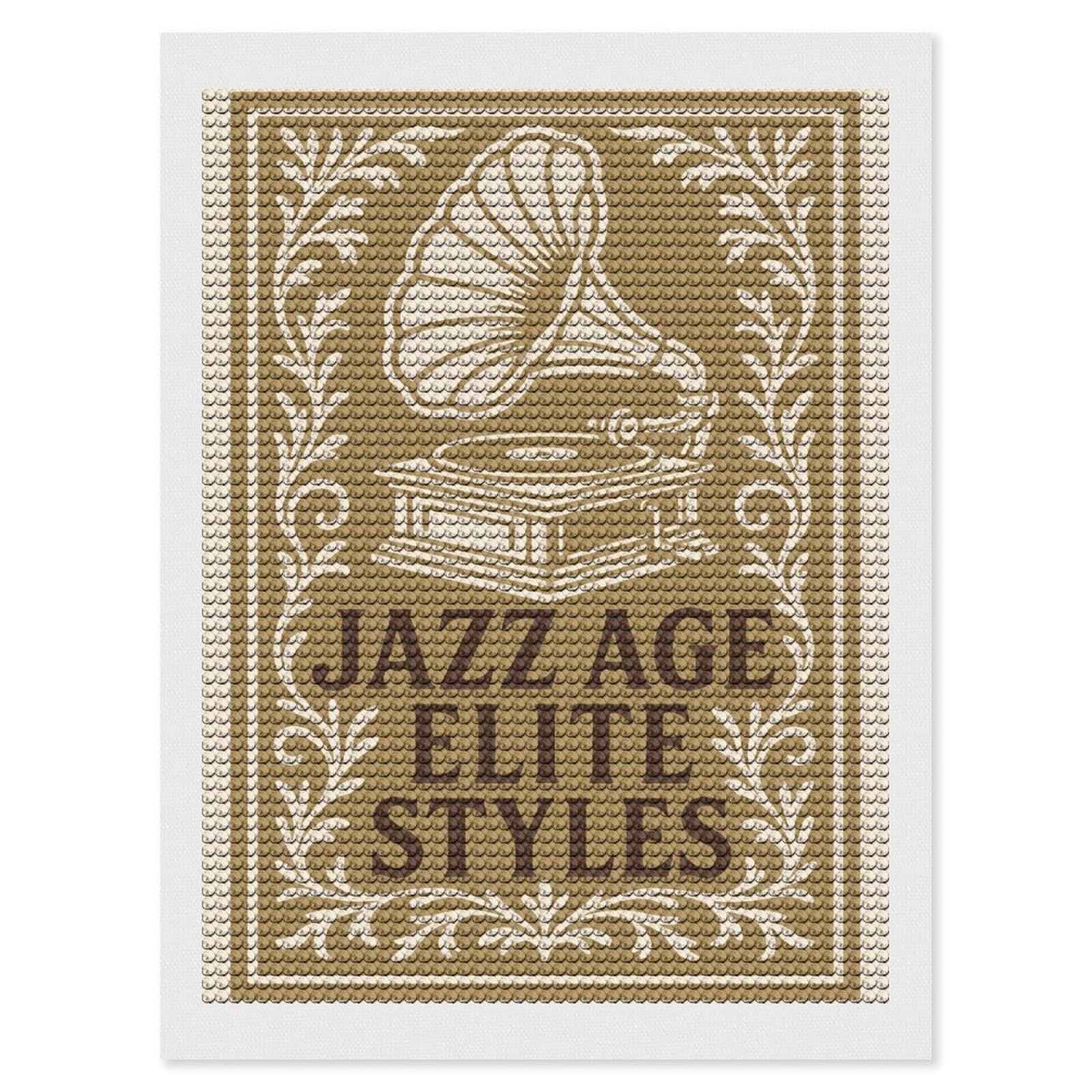 Junmoney Jazz Age Elite Styles Art Deco Diamond Painting Canvas Set 12"x16", Mindful Craft Activity, Nice Detail and Sparkle, Farmhouse Decor, Birthday Gift