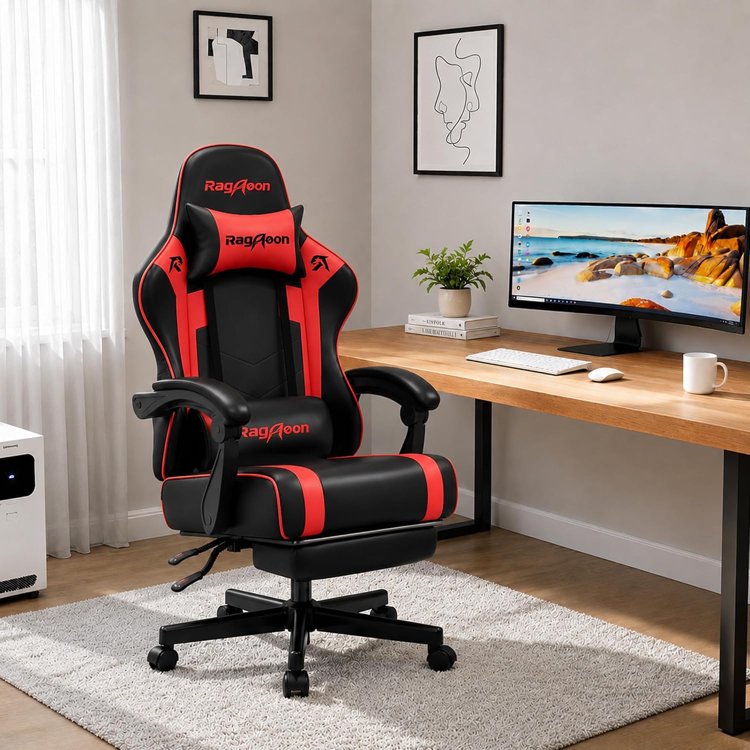 Gaming Chair for Adults Gamer Game Ergonomic PC Chair, 7-Point Support image 2