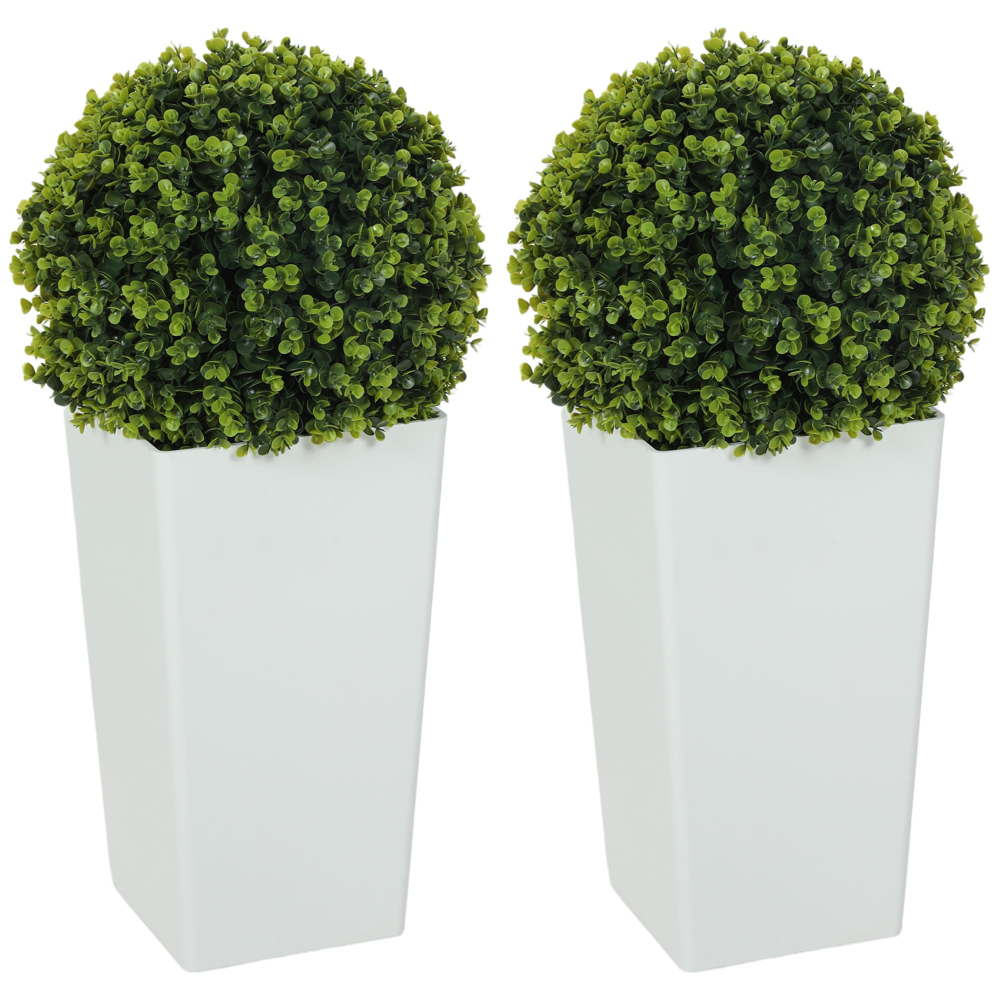 HOMCOM Lot de 2 Boules d'eucalyptus artificielles 65cm en Pot
