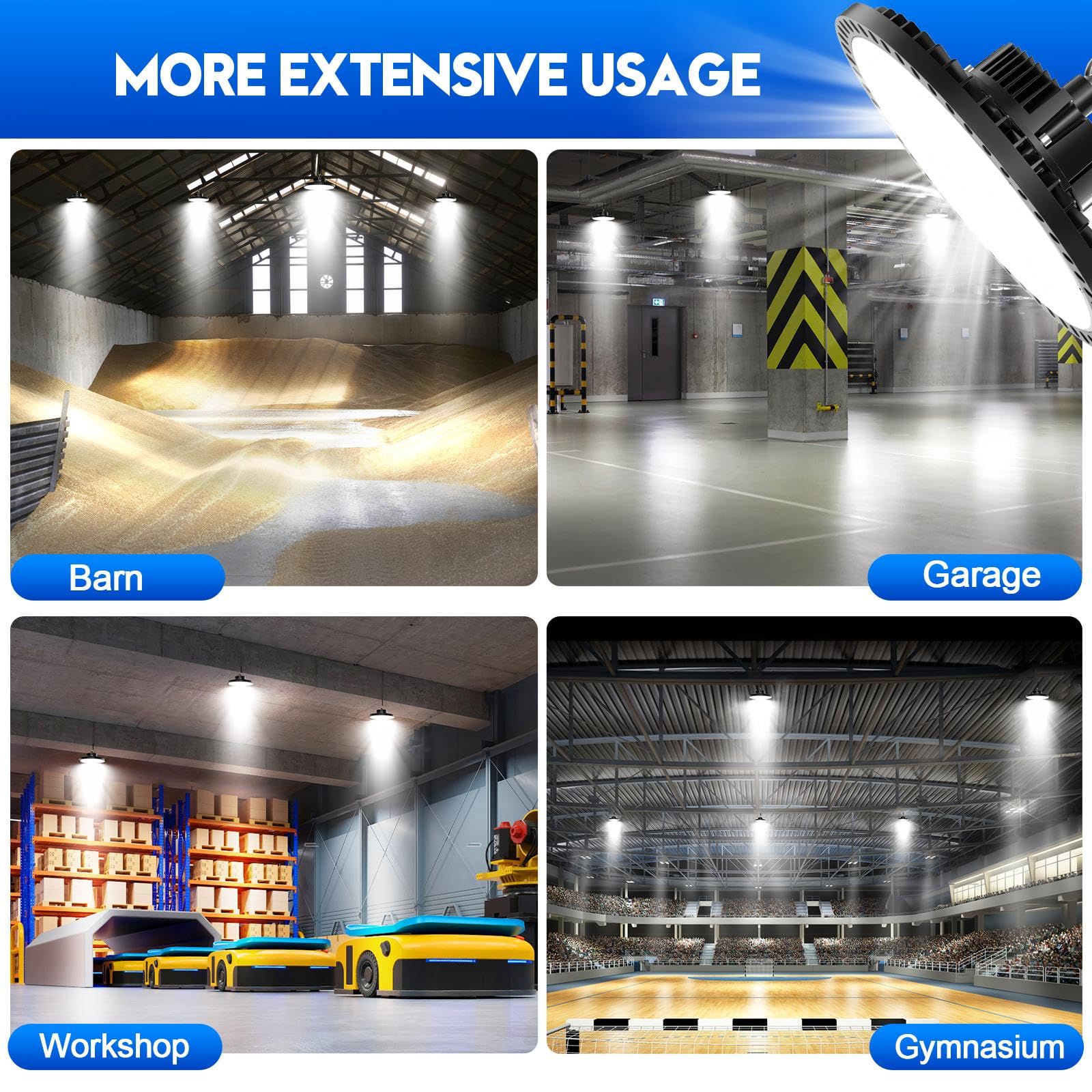 10 Pcs UFO LED High Bay Light with Motion Sensor and Remote Control 150W 22500lm Smart Led Shop — view 9