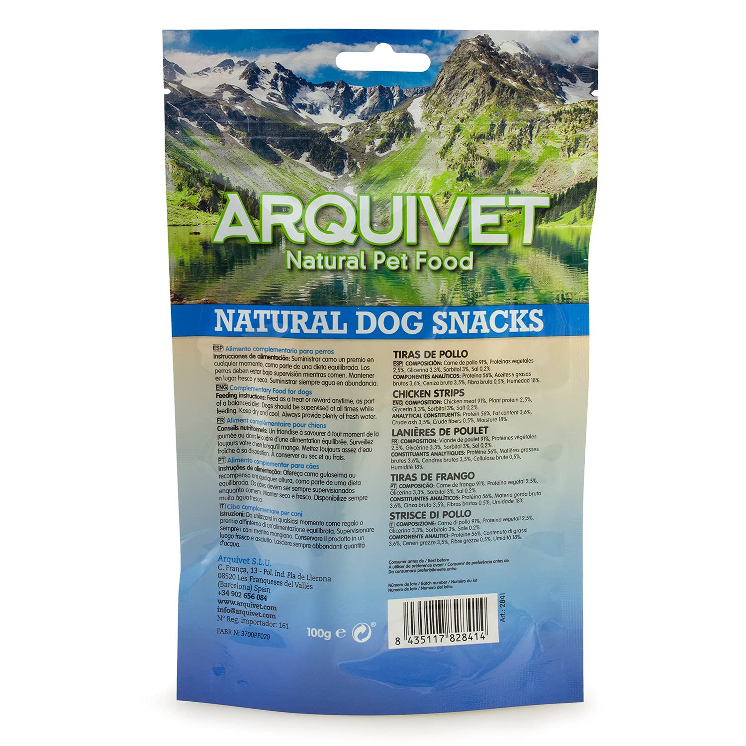 Arquivet Lot de 12 unités, Bandes de Poulet 100 g - Natural Dog Snacks - 100% Naturel - friandises, friandises pour Chiens - Produit Light - Très Riche en nutriments