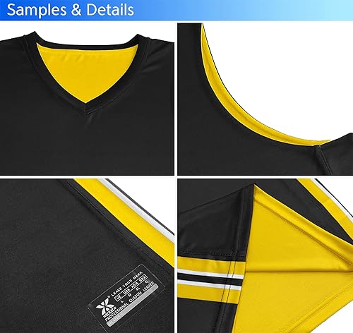 Miniatura 4 de KXK Camiseta de baloncesto reversible para hombre, uniforme de equipo, atlético, hip hop, básquetbol, S-4XL