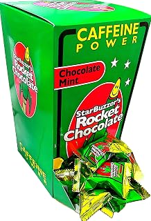 Rocket Chocolate Milk Chocolate Mint Flavored Caffeinated Chocolate Truffles, 100 count, Mini