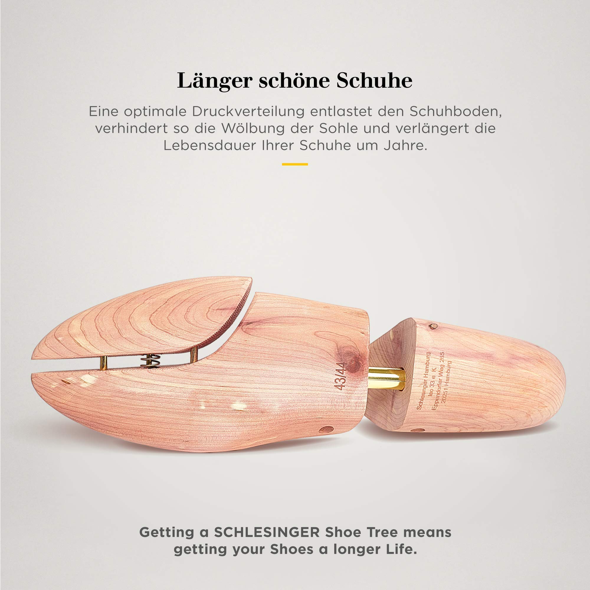 Schlesinger – Premium Herren Stiefelspanner/Schuhspanner aus edlem Zedernholz für eine optimale Pflege von Stiefeln und Boots. Modell Graf. Größe 39 – 48.