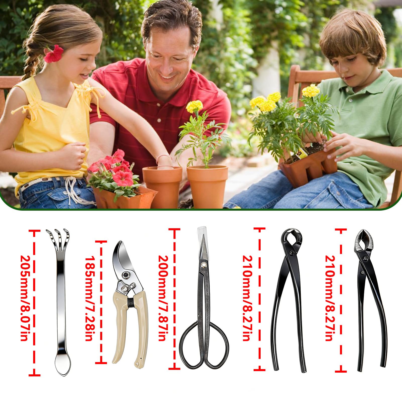 5 Pezzi Strumenti per Bonsai Kit di Filo per Bonsai Strumenti Kit per Potatura Set Strumenti per Giardinaggio, Set di Attrezzi da Giardino, Forbici da Giardino