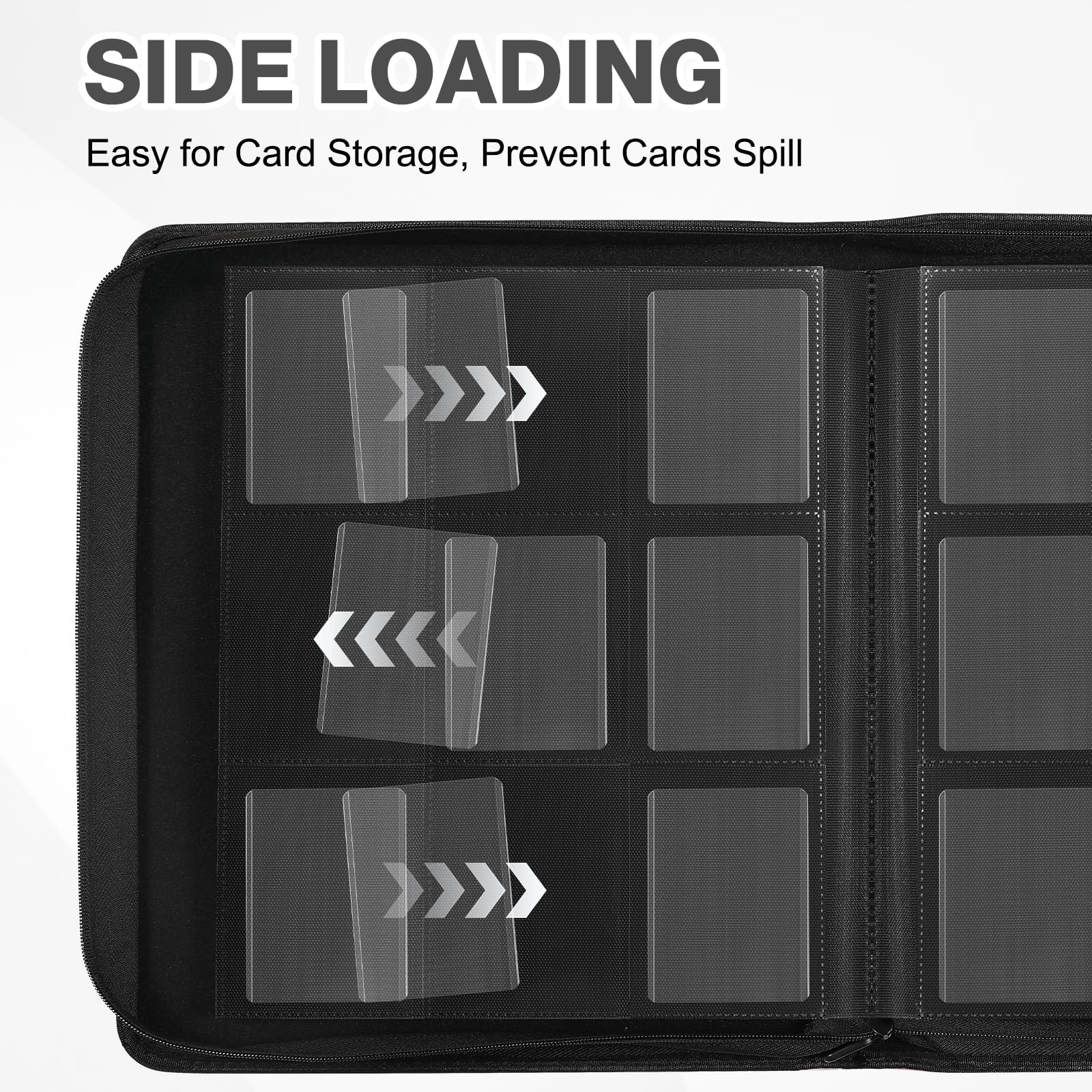 Confezione da 2 raccoglitori a caricamento superiore, contiene 720 Toploader, 108 Toploader e 150 custodie per carte incluse, raccoglitore a 9 tasche per caricatori dall'alto rigidi da 7,6 x 10,2 cm