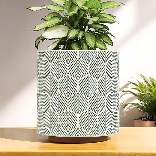 AmiCera Pot de fleurs moderne - Motif hexagonal - Pot bohème pour plantes d'inté