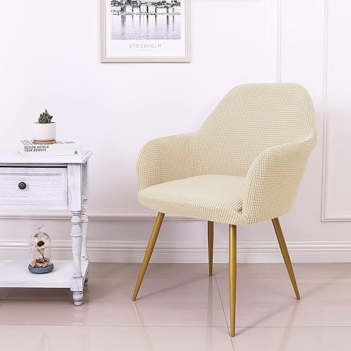 Miniatura 2 de Fundas para sillas Parsons de comedor, fundas para sillas de sillón, fundas protectoras extraíbles para sillas de sala de estar (2, blanco marfil)