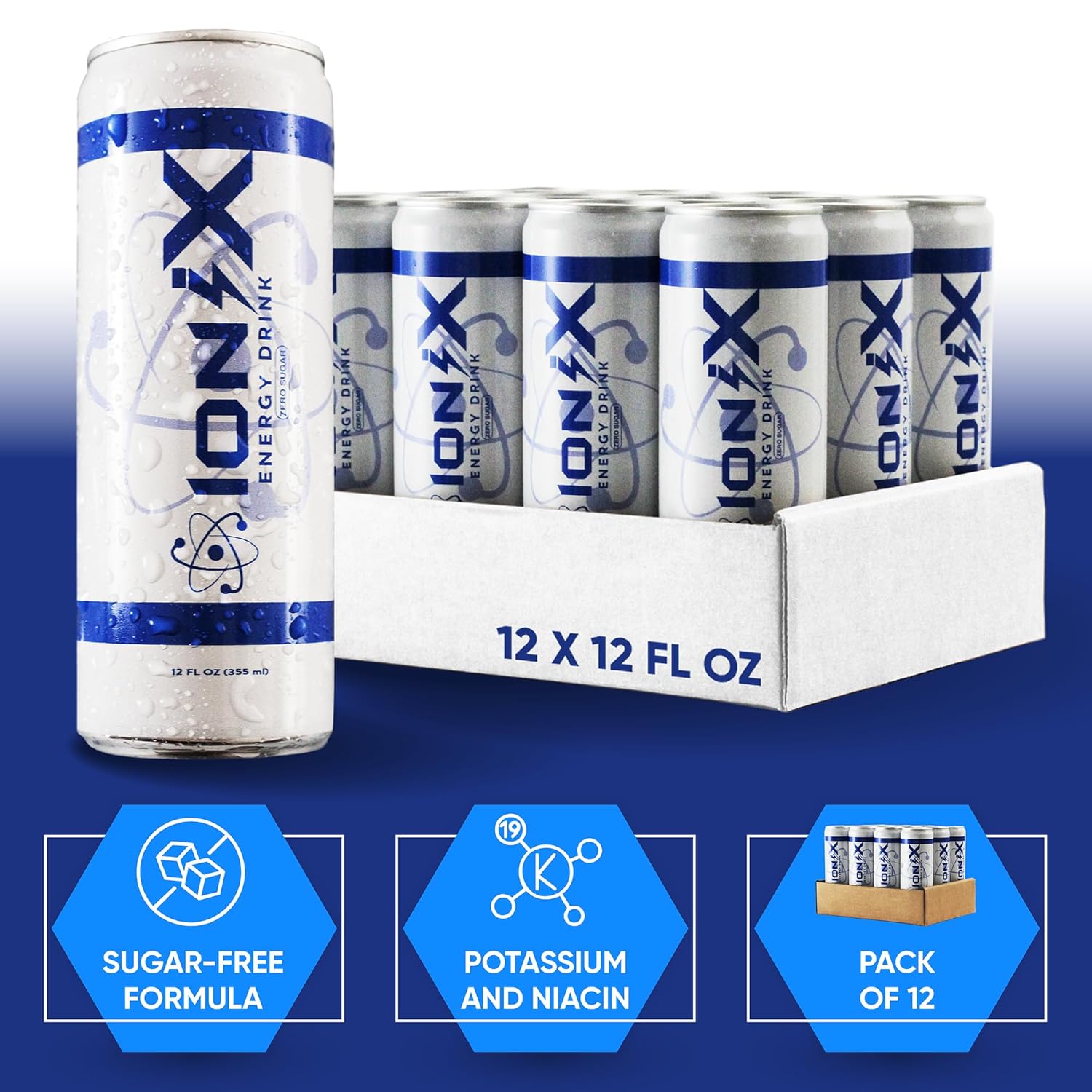 Zero Sugar Energy Drink - ionix Nootropic Drink to Boost Focus and Mood with L-Theanine, Natural Green Tea Caffeine, Vitamins & Prebiotic for Gut Health - 12 fl oz Cans (Pack of 12) - Image 5