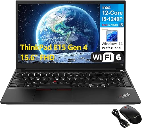 Miniatura 1 de Lenovo ThinkPad E15 Gen 4 Computadora portátil de negocios FHD de 15.6 pulgadas, Intel 12-Core i5-1240P (Beat 11 generación i7), 16 GB DDR4 RAM, 1