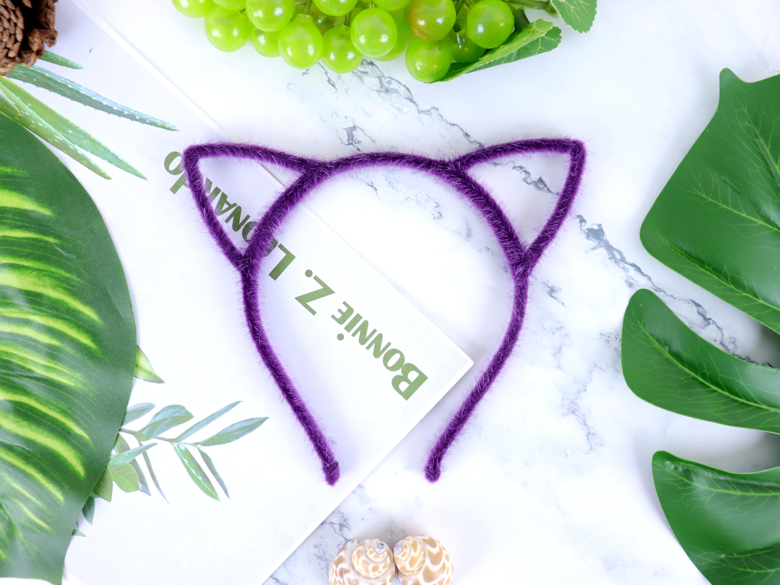 Amazon.com: Bonnie Z. Leonardo Furry Purple Cat Ears Headband