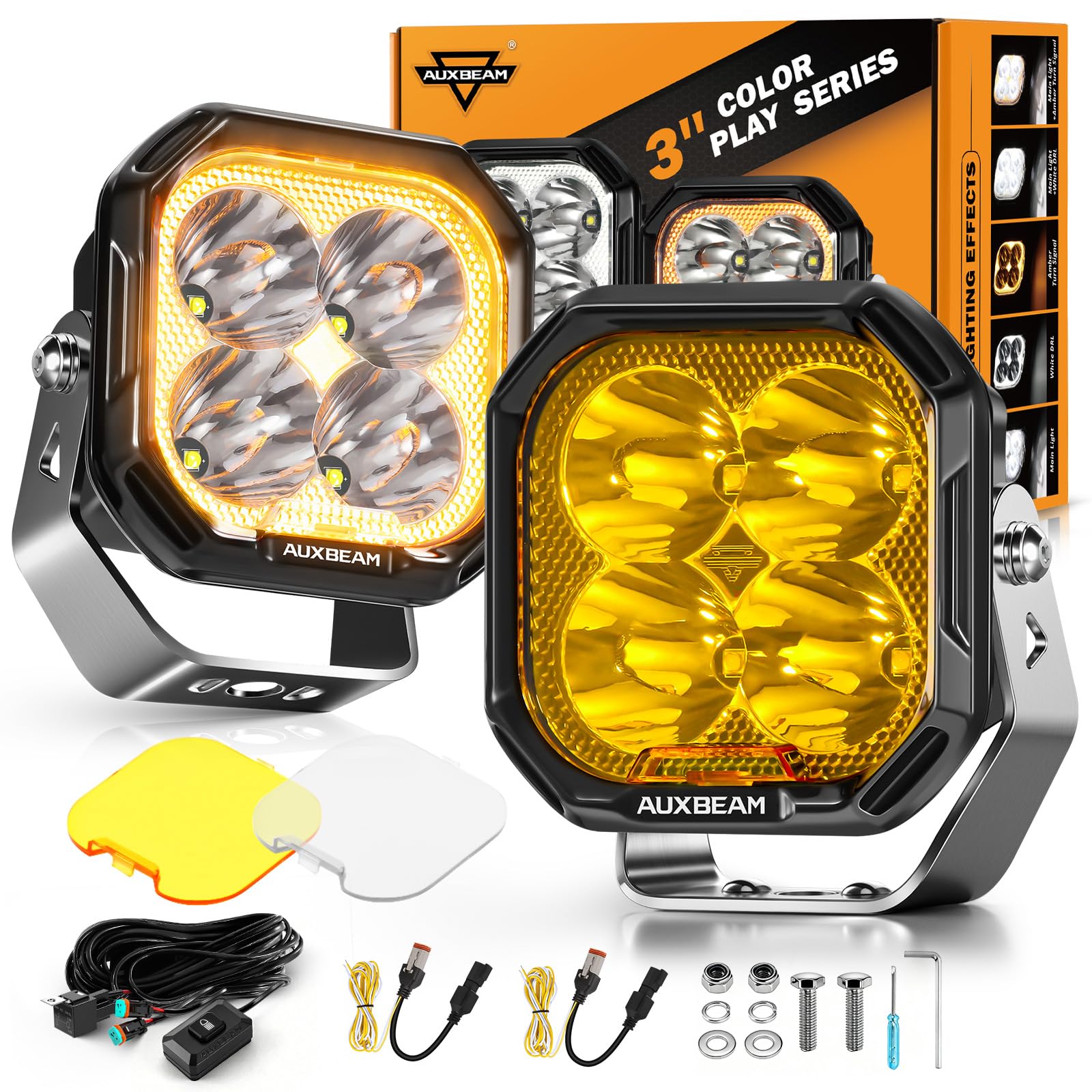 Amazon.com: Auxbeam Color Play Series 3 Inch LED Pod Lights with