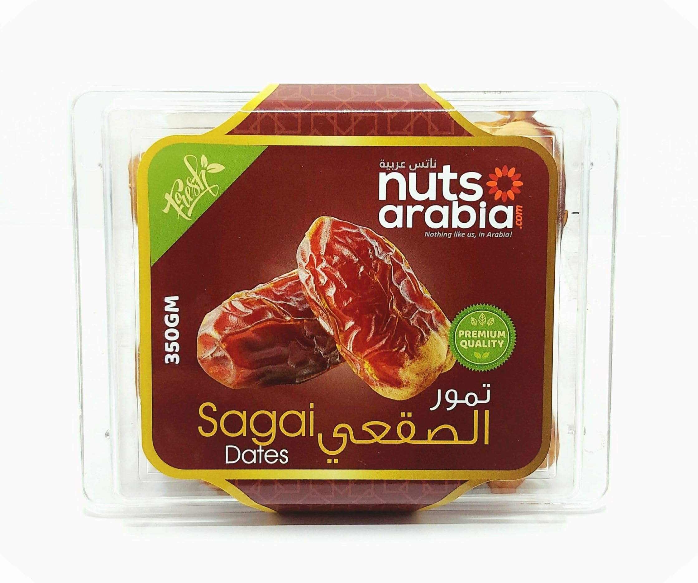NutsArabia Sagai Dates | Naturally Sweet, Soft & Delicious Khajoor |Dry Fruits for Pregnant Women, Babies, Adults | No Preservatives| Fiber Rich | Perfect for Snacking, Cooking & Baking -350 gm