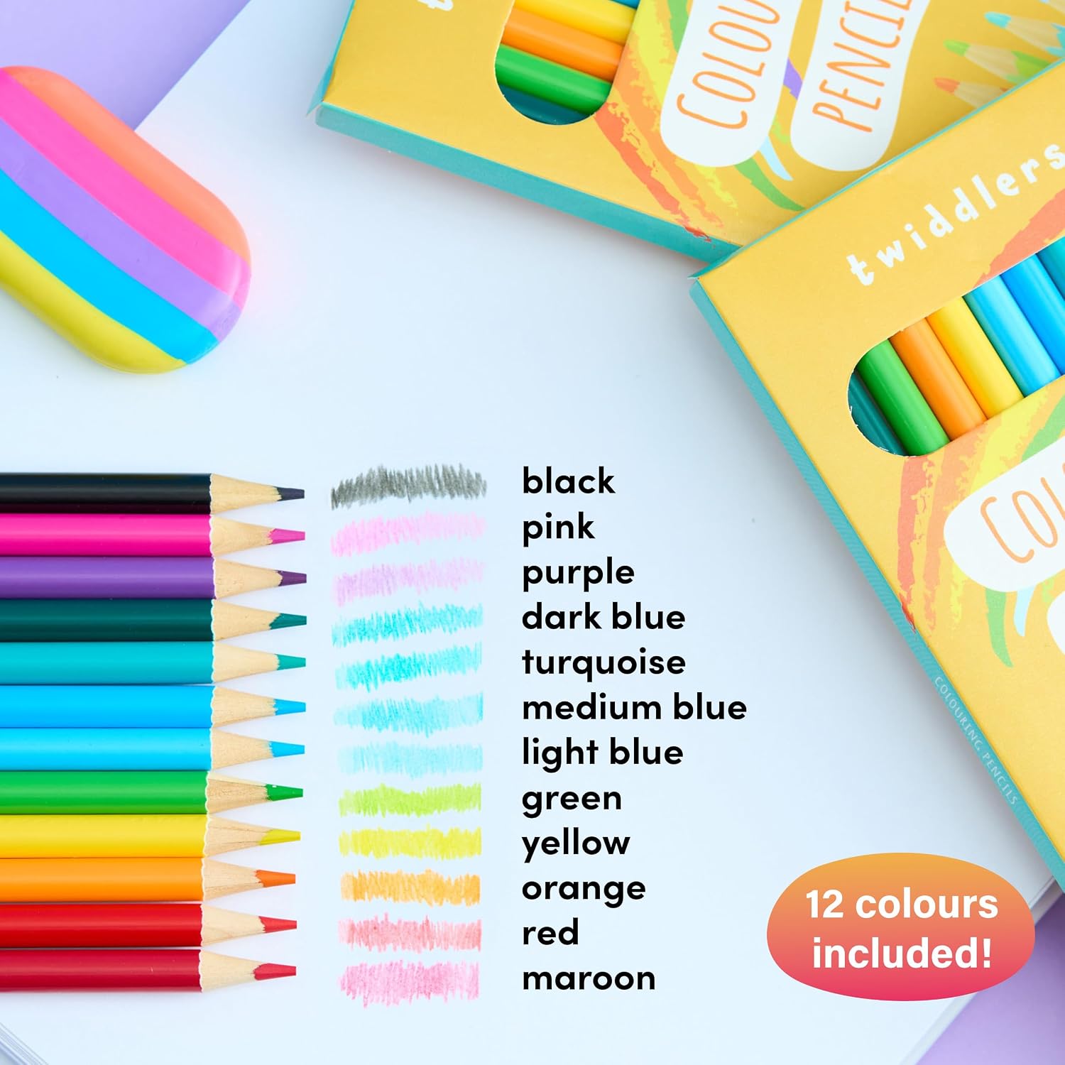 THE TWIDDLERS 24 Packs of Colored Pencils, 12 Pencils Per Box, 288 Bulk coloring pencils - 7" Multipack Drawing Set School Supplies, Party Favors, Art Sketching Pencils for Kids & Adults