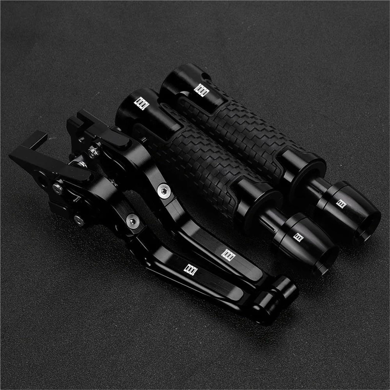 TGVSELPJ Motorcycle Part Motorcycle Folding Brake Clutch Levers Handlebar Hand Grips Ends Adjustable for H-onda CBR1000RR CBR 1000RR CBR1000 RR 2004-2007(Black1)
