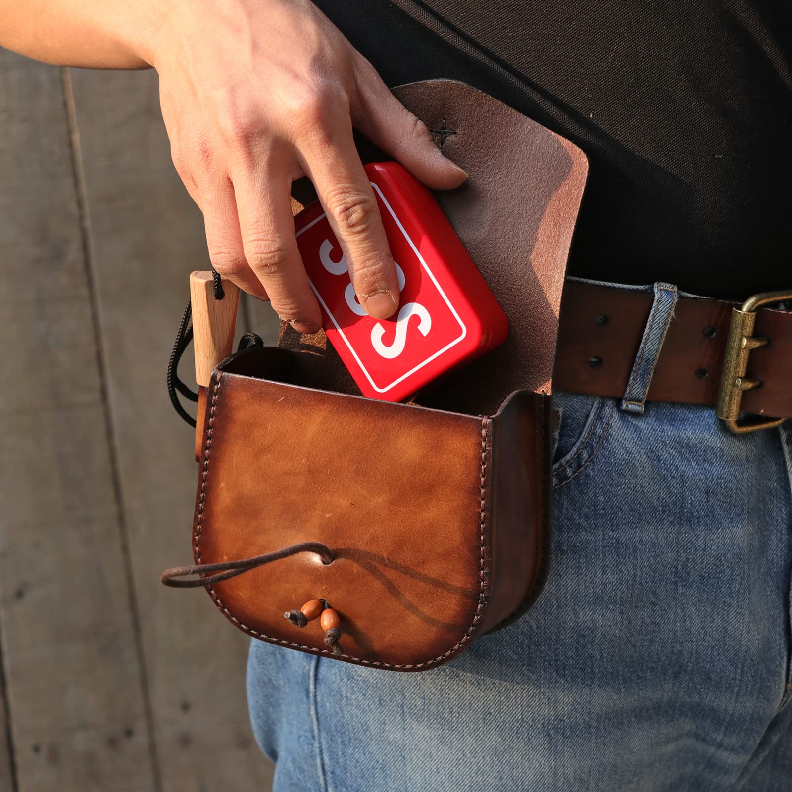 Custodia In Pelle Per Multiutensile, Borsa Portaoggetti In Pelle Con Portachiavi Da Cintura E Custodia Per Torcia 90840437 - Foto 4