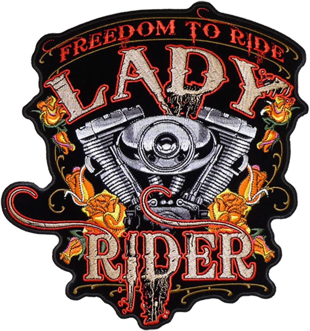 Hot Leathers Freedom To Ride Lady Rider Patch (9" Width x 1" Height)