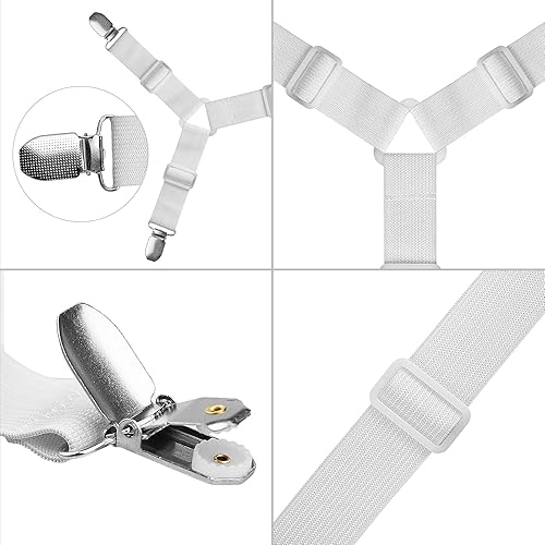 Miniatura 3 de ACEDÉCOR Correas de sábanas, clips para sábana bajera debajo del colchón para mantener las sábanas en su lugar, correas de soporte de sábanas para