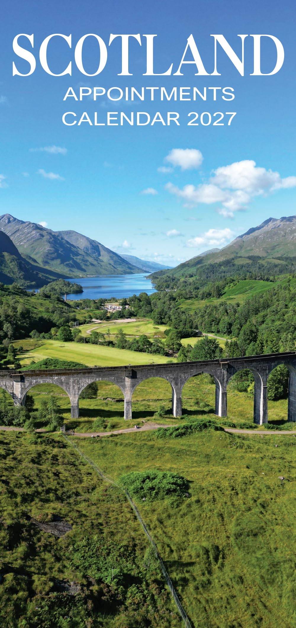 2027 Scotland Calendar: Scotland Appointments - Slim Wall Calendar - Hanging Calendar - Month to View - 12 Months - Wiro Bound