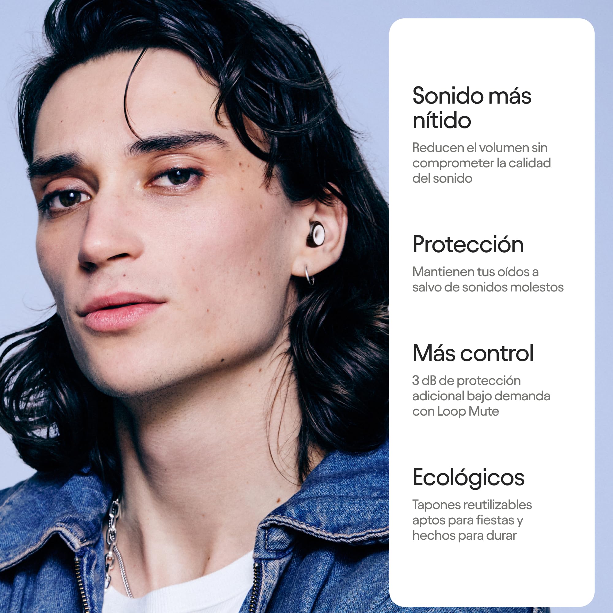 Loop Experience 2 Plus Tapones para los oídos Protección auditiva 17 dB Alta fidelidad + Mute