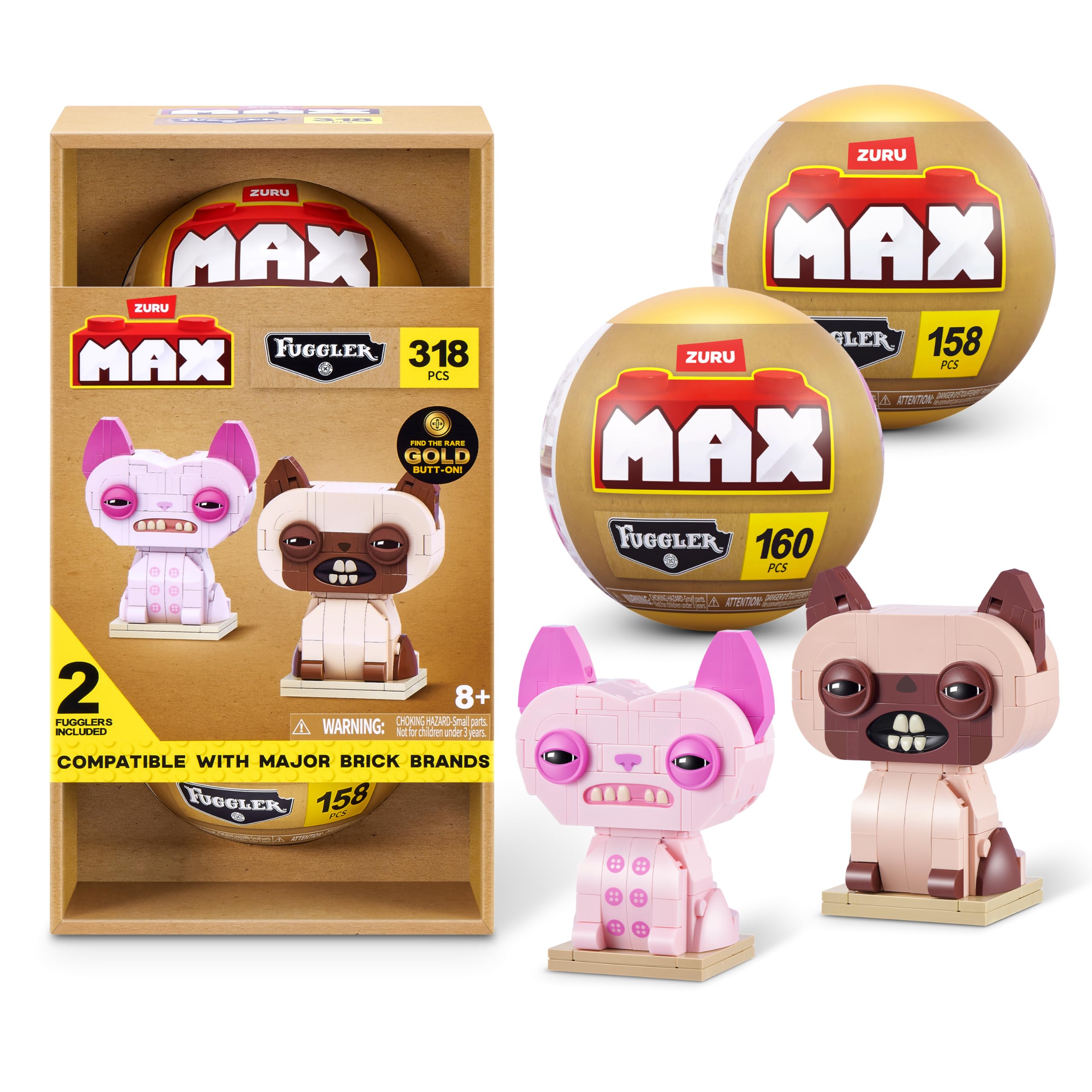 Max Build More Fuggler Alley Cats Wrinkle McStinkles Yawper (2PK) by ZURU