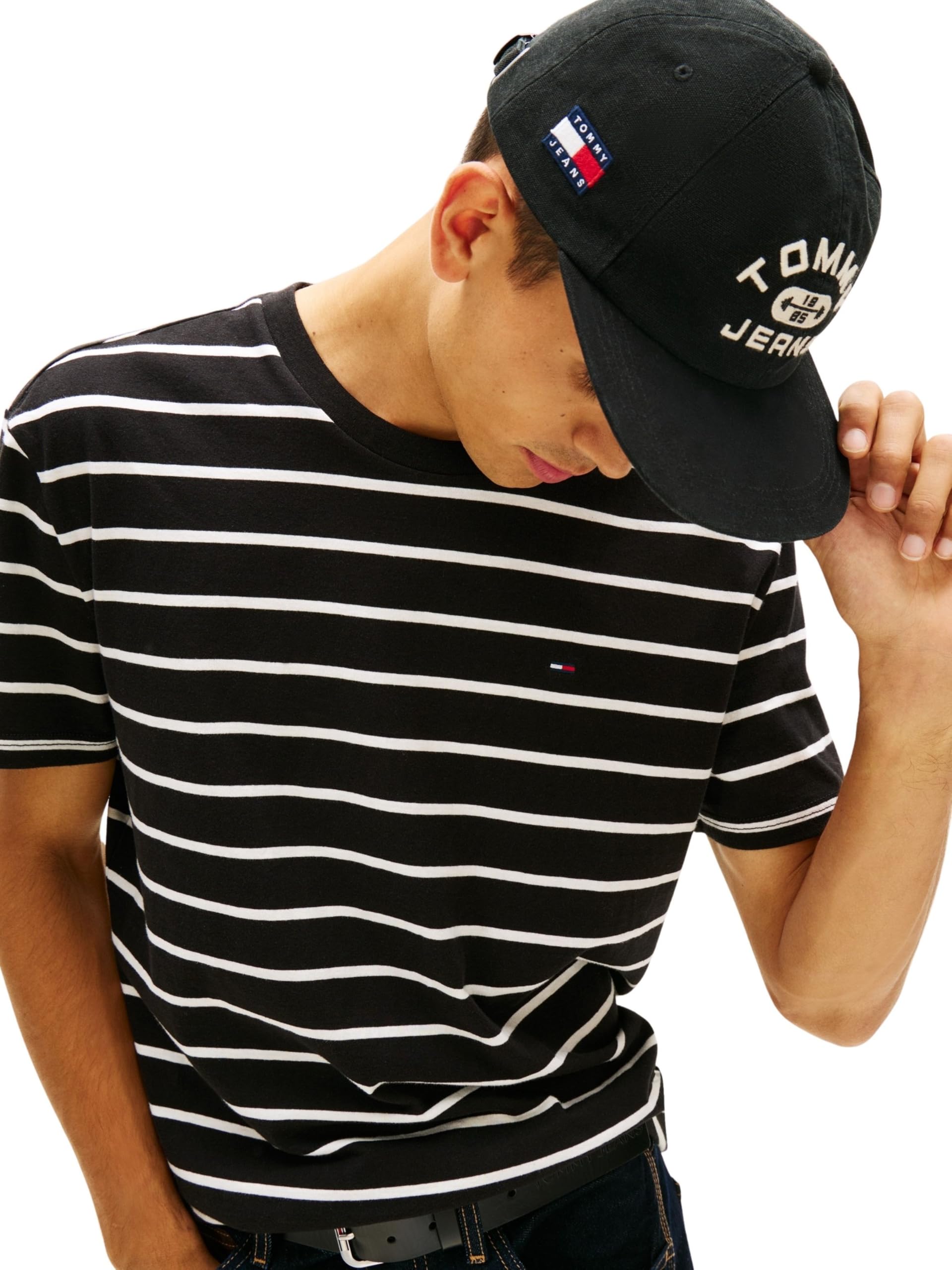 Tommy Jeans Tjm Reg Stripe SS Tee Ext Dm0dm22544 Maglietta S/S Uomo (Pacco da 1)