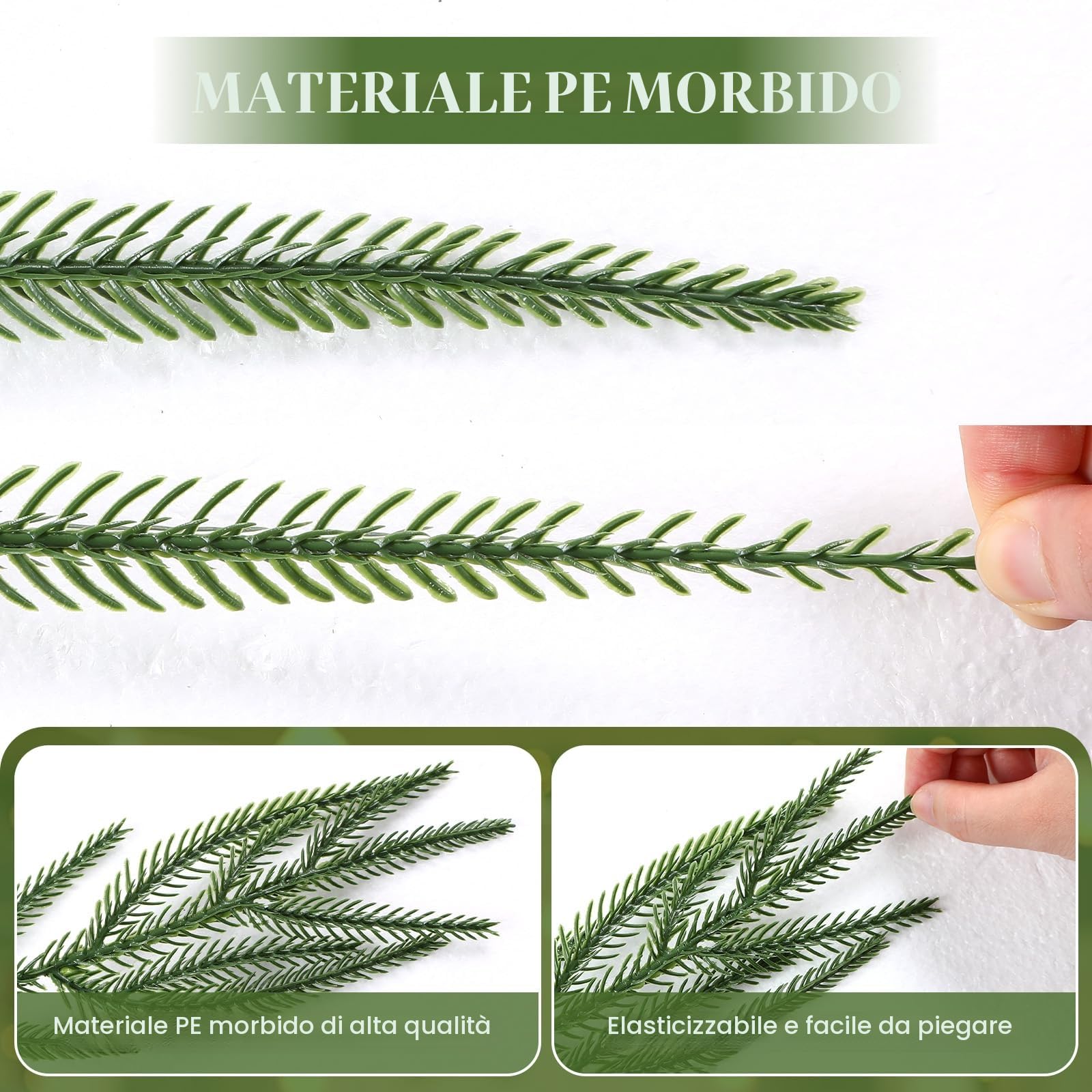 Alupssuc Ghirlanda natalizia realistica da (9FT), decorazioni natalizie per camino, scale e mensole al tatto, decorazioni natalizie, verde