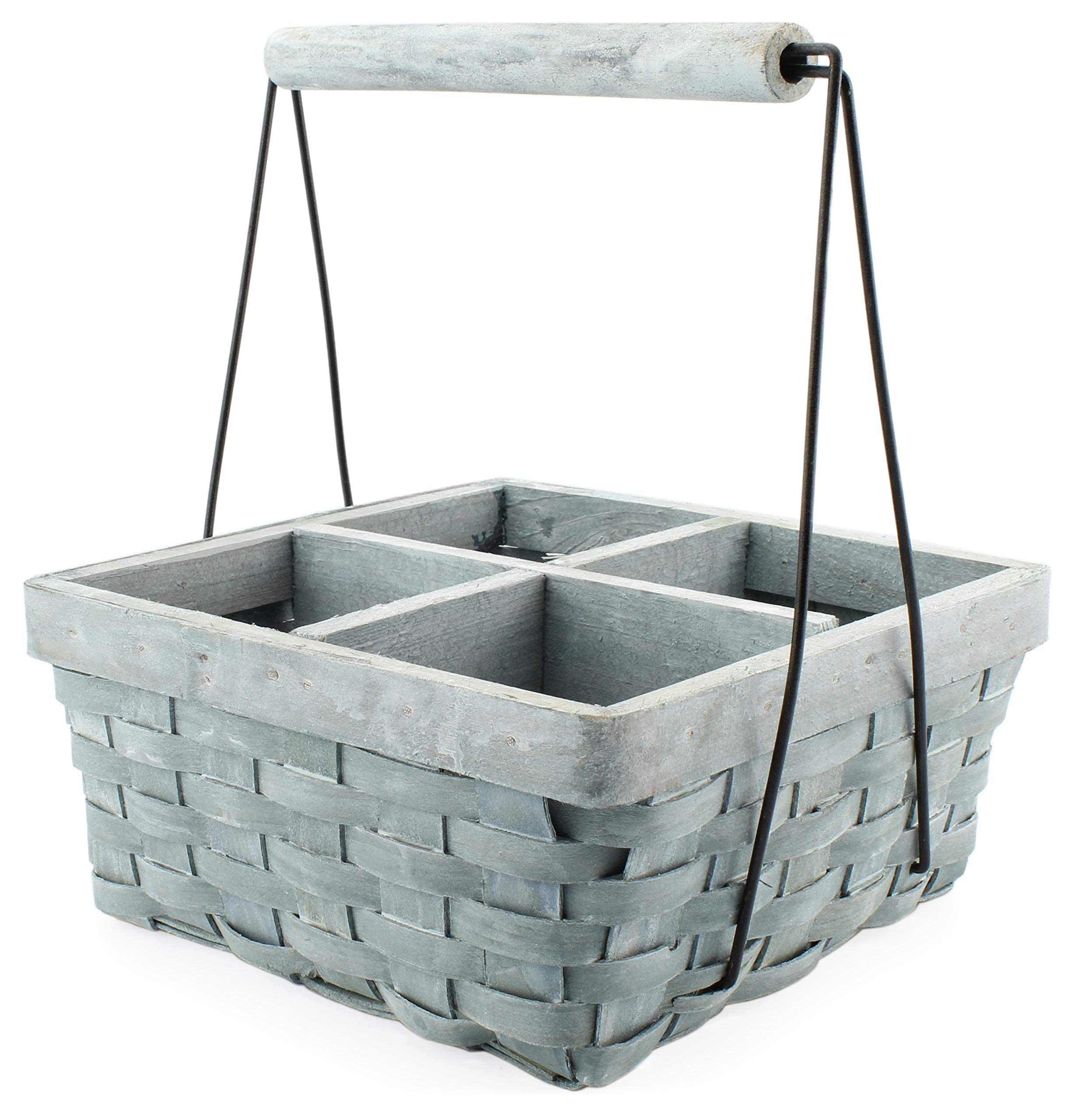 小物 NEIGHBORHOOD LOGO BASKET GRAY Amazon.com - AuldHome Design Wood Basket Caddy (Gray Washed) 4