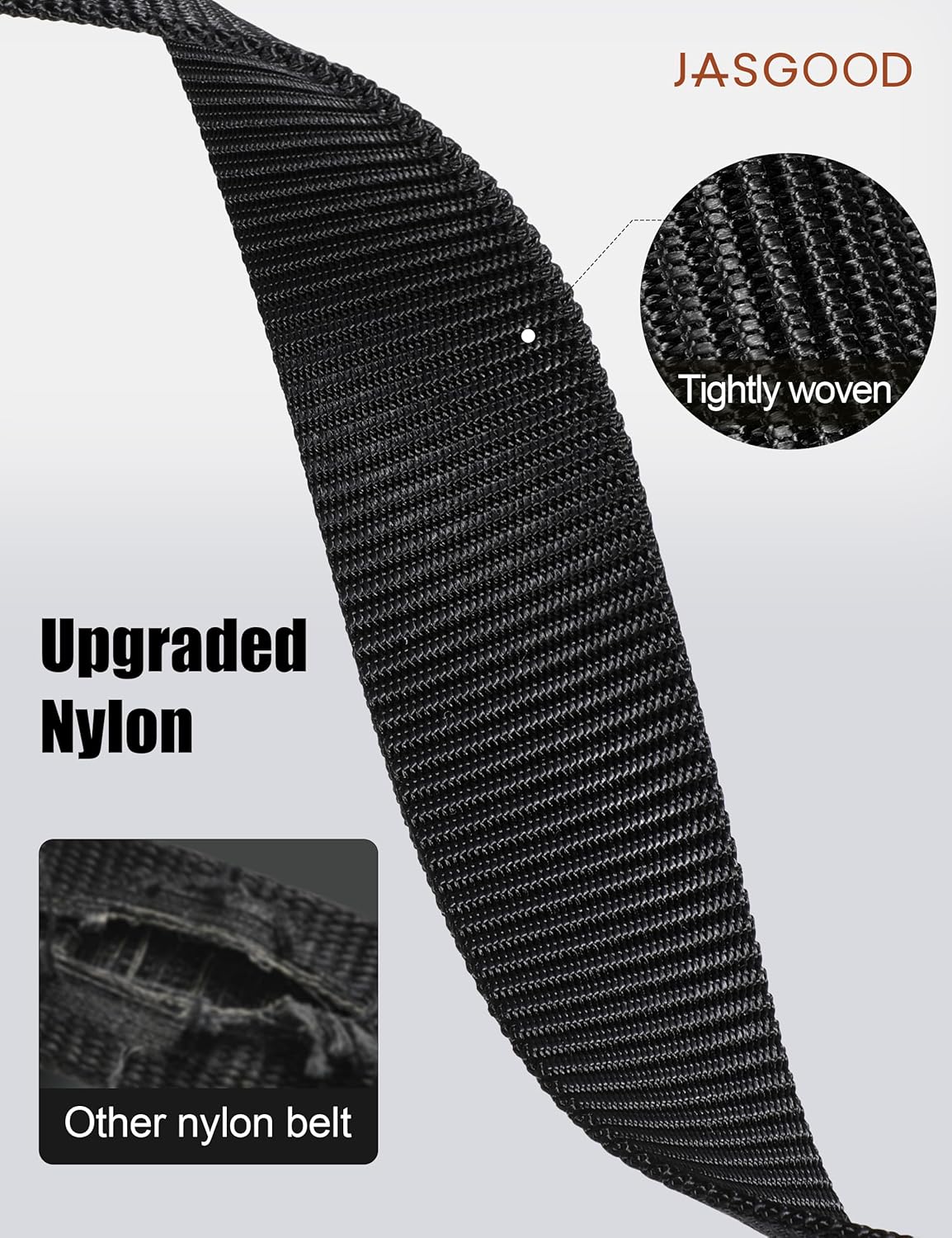 JASGOOD Tactical Heavy Duty Reinforced Nylon Belt for Men Adjustable Military Webbing Belt Strap with Metal Buckle - Image 2