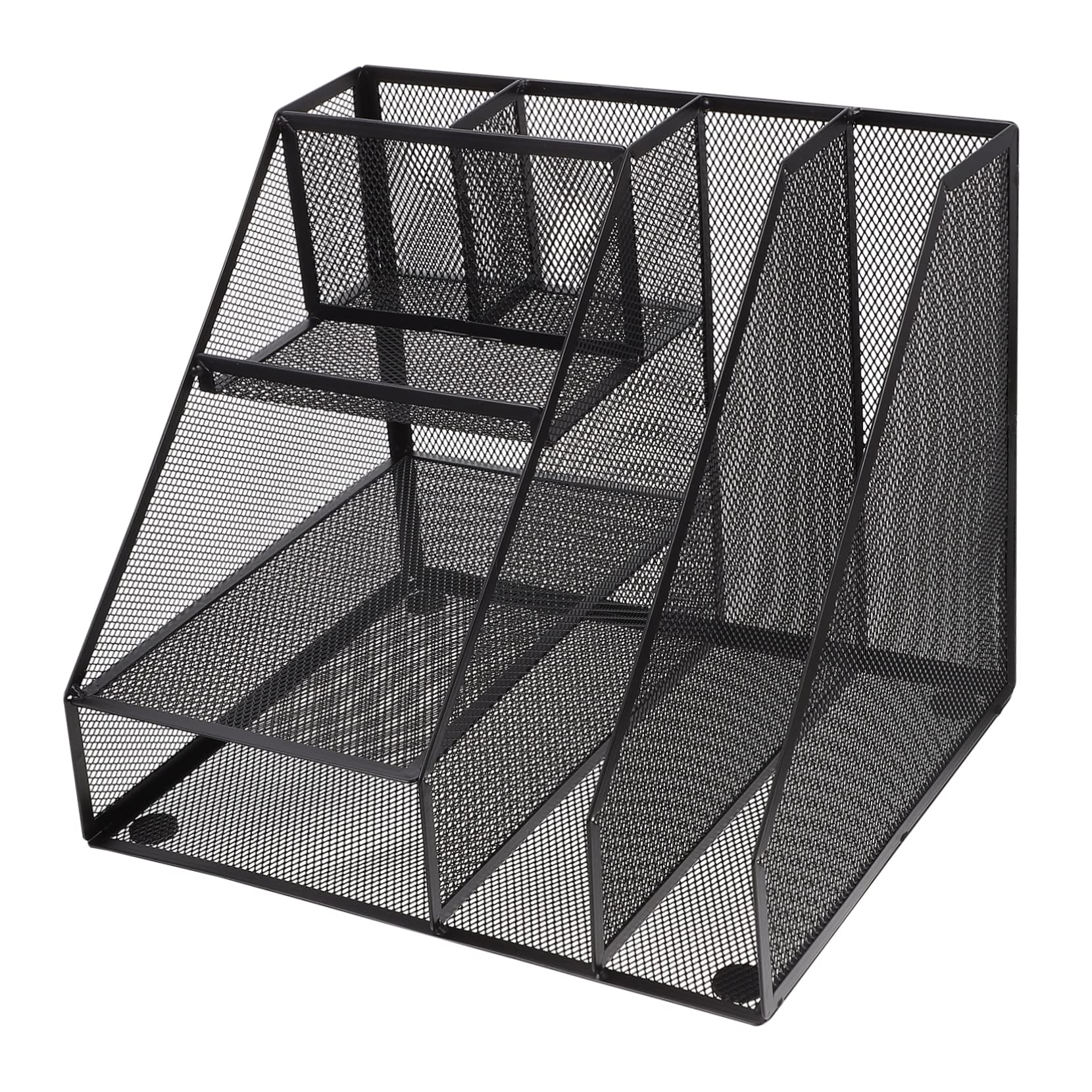 ARTIBETTER Versatile Office Storage Iron Document Sorting Rack Multi-layer File Organizer Black